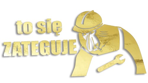 Naklejka TO SIĘ ZATEGUJE - Janusz Nosacz - Śmieszna Mem - złoty chrom