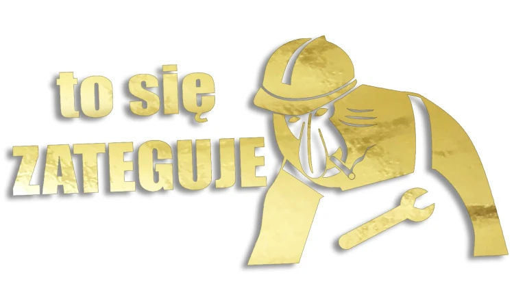 Naklejka TO SIĘ ZATEGUJE - Janusz Nosacz - Śmieszna Mem - złoty chrom
