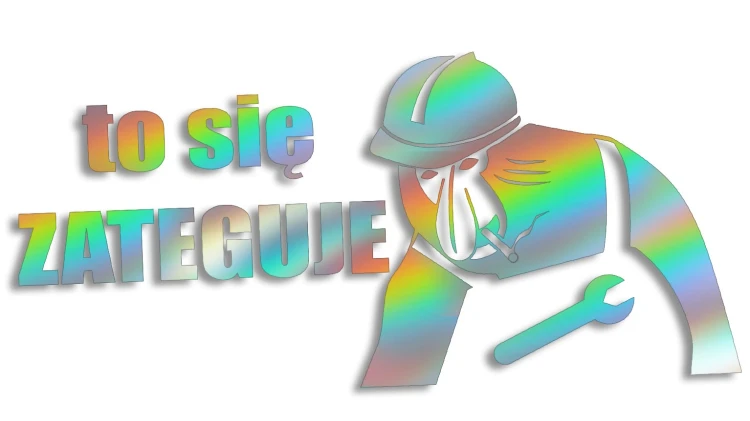 Naklejka TO SIĘ ZATEGUJE - Janusz Nosacz - Śmieszna Mem - holograficzna