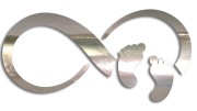 Naklejka ZNAK NIESKOŃCZONOŚCI - Stópki Dziecka - Infinity na szybę - chrom