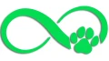 Naklejka ZNAK NIESKOŃCZONOŚCI - łapka pieska lub kotka - Infinity - zielony neon