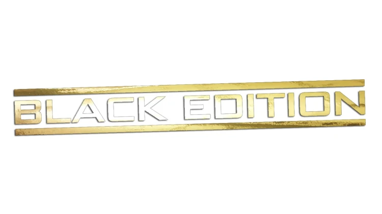 Naklejka BLACK EDITION - Stylizowany napis - Tuning na Auto złoty chrom