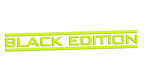 Naklejka BLACK EDITION - Stylizowany napis - Tuning na Auto żółty neon