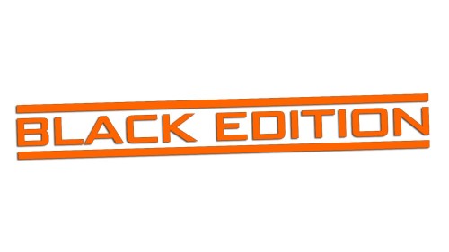 Naklejka BLACK EDITION - Stylizowany napis - Tuning na Auto pomarańczowy neon