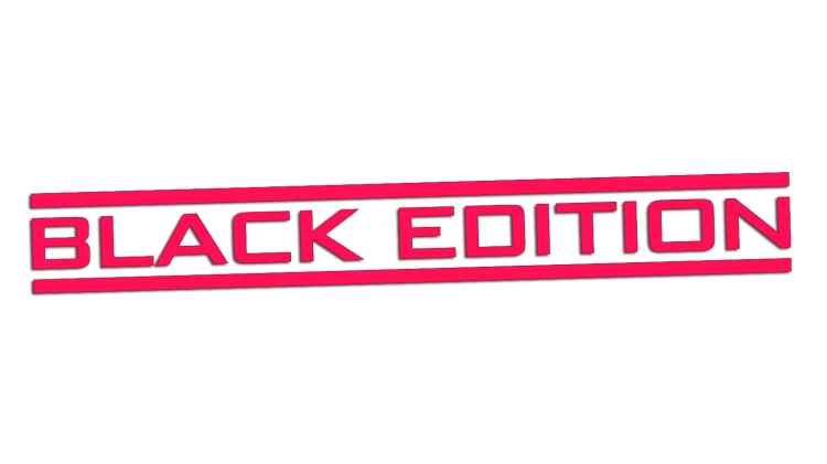 Naklejka BLACK EDITION - Stylizowany napis - Tuning na Auto różowy neon