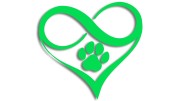 Naklejka SERCE ZNAK NIESKOŃCZONOŚCI - łapka pieska lub kotka - Infinity - zielony neon