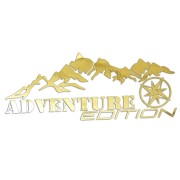 Naklejka ADVENTURE EDITION - Góry Róża Wiatrów - Offroad / Kamper - złoty chrom