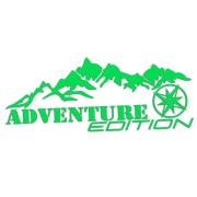 Naklejka ADVENTURE EDITION - Góry Róża Wiatrów - Offroad / Kamper - zielony neon