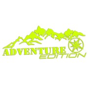 Naklejka ADVENTURE EDITION - Góry Róża Wiatrów - Offroad / Kamper - żółty neon
