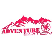 Naklejka ADVENTURE EDITION - Góry Róża Wiatrów - Offroad / Kamper - różowy neon