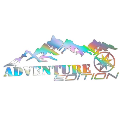 Naklejka ADVENTURE EDITION - Góry Róża Wiatrów - Offroad / Kamper - holograficzna