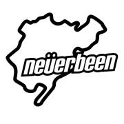 Naklejka NEVERBEEN - Tor Nurburgring Parodia - Śmieszna na Auto - czarna
