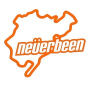 Naklejka NEVERBEEN - Tor Nurburgring Parodia - Śmieszna na Auto - pomarańczowy neon