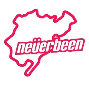 Naklejka NEVERBEEN - Tor Nurburgring Parodia - Śmieszna na Auto - różowy neon