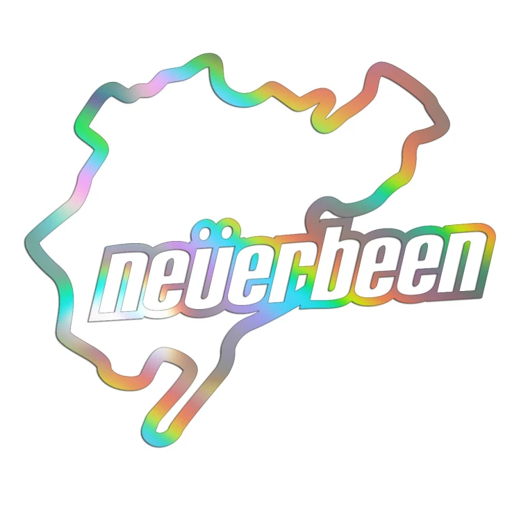 Naklejka NEVERBEEN - Tor Nurburgring Parodia - Śmieszna na Auto - holograficzna