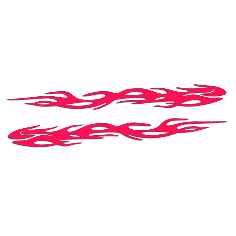 Naklejki PŁOMIENIE Komplet - Ogień na Boki Samochodu - Lewa/Prawa - różowy neon