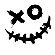 Naklejka SCARY SMILE JOKER - Mroczny Uśmiech XO - Straszna na Auto - czarna