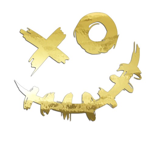 Naklejka SCARY SMILE JOKER - Mroczny Uśmiech XO - Straszna na Auto - złoty chrom