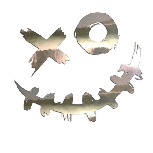 Naklejka SCARY SMILE JOKER - Mroczny Uśmiech XO - Straszna na Auto - chrom