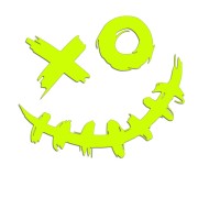 Naklejka SCARY SMILE JOKER - Mroczny Uśmiech XO - Straszna na Auto - żółty neon