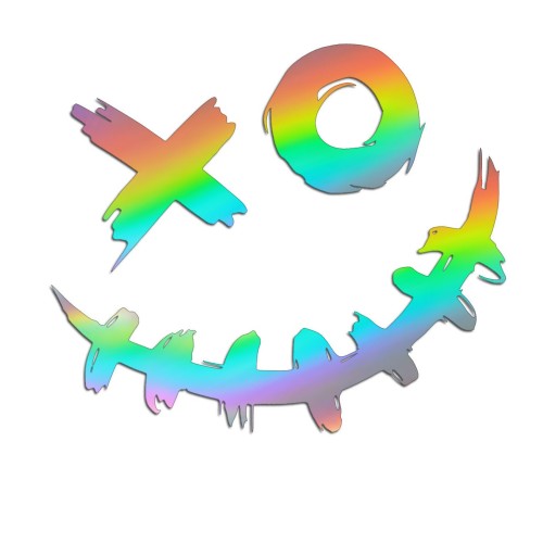 Naklejka SCARY SMILE JOKER - Mroczny Uśmiech XO - Straszna na Auto - holograficzna