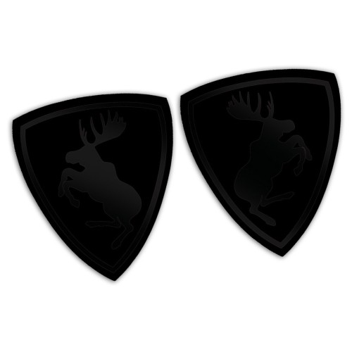 Naklejki ŁOŚ VOLVO black edition - Czarny Mat + czarny połysk - Komplet Lewa/Prawa