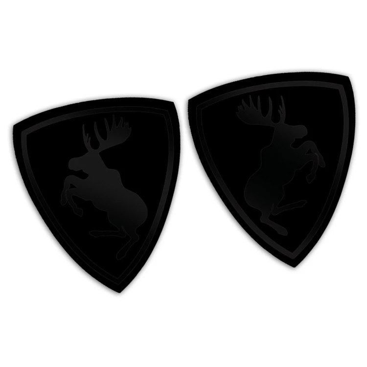 Naklejki ŁOŚ VOLVO black edition - Czarny Mat + czarny połysk - Komplet Lewa/Prawa