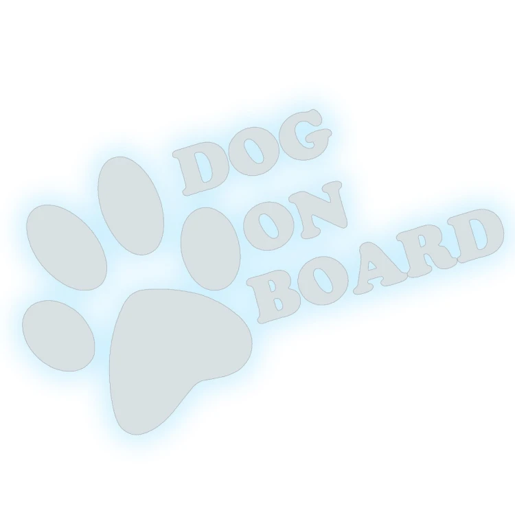 Naklejka DOG ON BOARD - Pies w Samochodzie - Łapa Psa - Na Szybę - odblaskowa