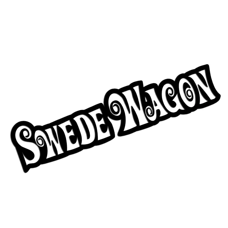 Naklejka SWEDE WAGON - Szwedzkie Kombi Volvo / Saab - Na Szybę - czarna