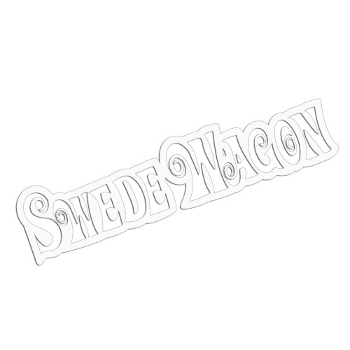 Naklejka SWEDE WAGON - Szwedzkie Kombi Volvo / Saab - Na Szybę - biała