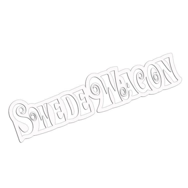 Naklejka SWEDE WAGON - Szwedzkie Kombi Volvo / Saab - Na Szybę - biała