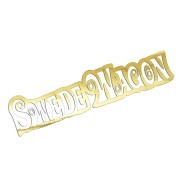 Naklejka SWEDE WAGON - Szwedzkie Kombi Volvo / Saab - Na Szybę - złoty chrom
