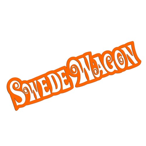 Naklejka SWEDE WAGON - Szwedzkie Kombi Volvo / Saab - Na Szybę - pomarańczowy neon
