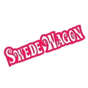 Naklejka SWEDE WAGON - Szwedzkie Kombi Volvo / Saab - Na Szybę - różowy neon