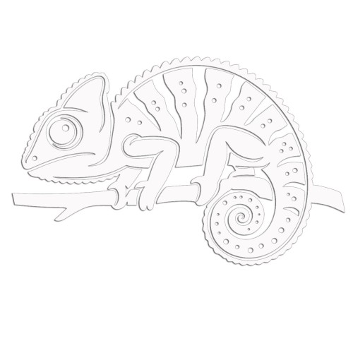 Naklejka KAMELEON - Jaszczurka Gad - Na Auto / Szybę / Meble - biała