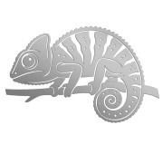 Naklejka KAMELEON - Jaszczurka Gad - Na Auto / Szybę / Meble - srebrna