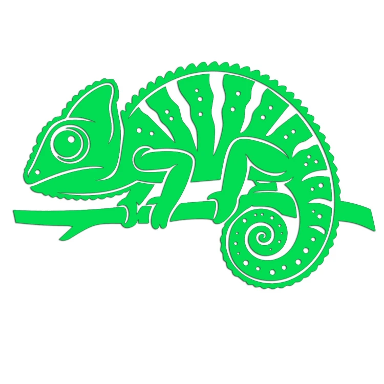 Naklejka KAMELEON - Jaszczurka Gad - Na Auto / Szybę / Meble - zielony neon