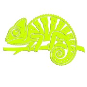 Naklejka KAMELEON - Jaszczurka Gad - Na Auto / Szybę / Meble - żółty neon