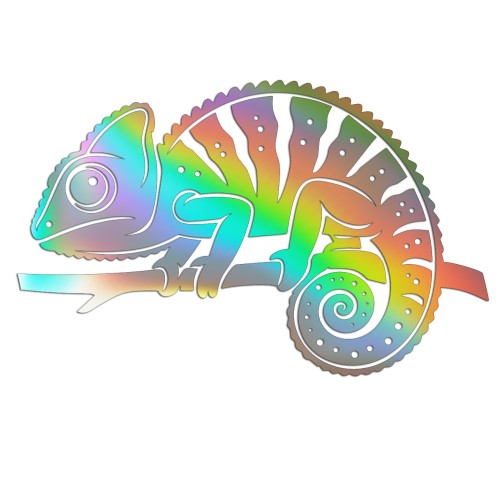 Naklejka KAMELEON - Jaszczurka Gad - Na Auto / Szybę / Meble - holograficzna