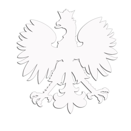 Naklejka ORZEŁ POLSKI - Godło Narodowe - Patriotyczna na Auto - biała