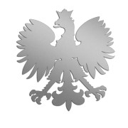 Naklejka ORZEŁ POLSKI - Godło Narodowe - Patriotyczna na Auto - srebrna