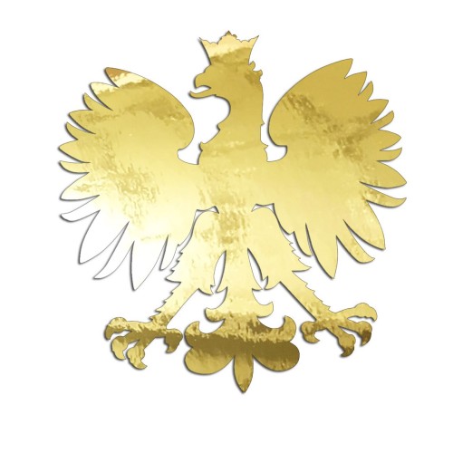 Naklejka ORZEŁ POLSKI - Godło Narodowe - Patriotyczna na Auto - złoty chrom