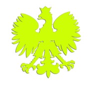 Naklejka ORZEŁ POLSKI - Godło Narodowe - Patriotyczna na Auto - żółty neon