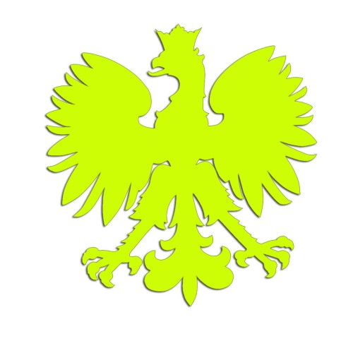 Naklejka ORZEŁ POLSKI - Godło Narodowe - Patriotyczna na Auto - żółty neon