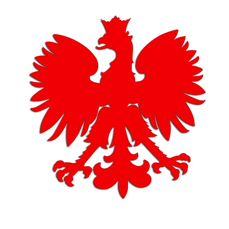 Naklejka ORZEŁ POLSKI - Godło Narodowe - Patriotyczna na Auto - czerwony neon