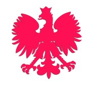 Naklejka ORZEŁ POLSKI - Godło Narodowe - Patriotyczna na Auto - różowy neon