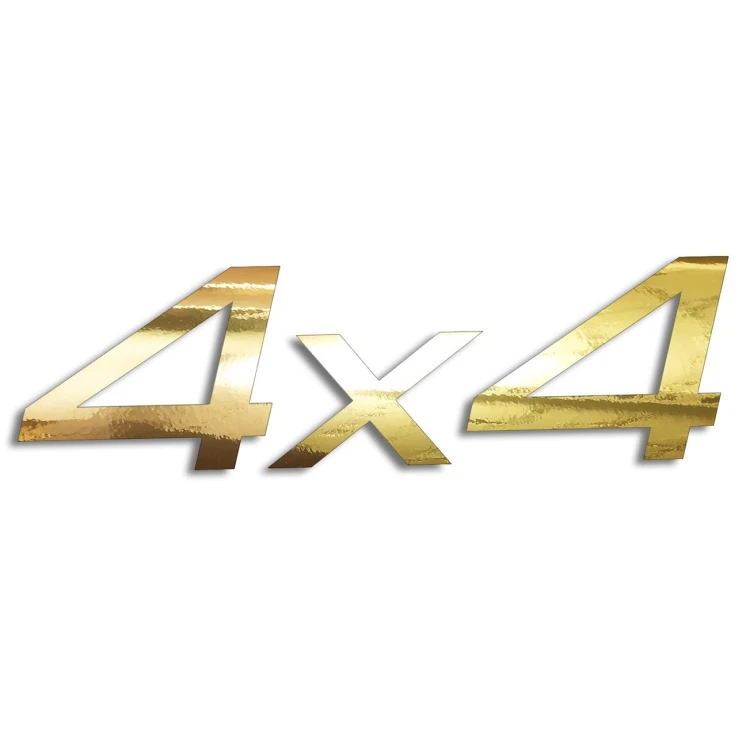 Naklejka 4x4 OFF-ROAD - Napęd na 4 Koła - Terenowa na Auto - złoty chrom
