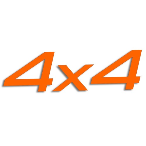 Naklejka 4x4 OFF-ROAD - Napęd na 4 Koła - Terenowa na Auto - pomarańczowy neon