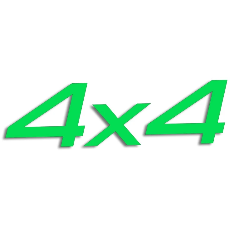 Naklejka 4x4 OFF-ROAD - Napęd na 4 Koła - Terenowa na Auto - zielony neon