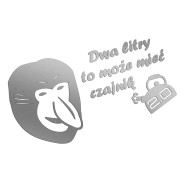 Naklejka DWA LITRY TO MOŻE MIEĆ CZAJNIK! - Nosacz Janusz - Śmieszna - srebrna
